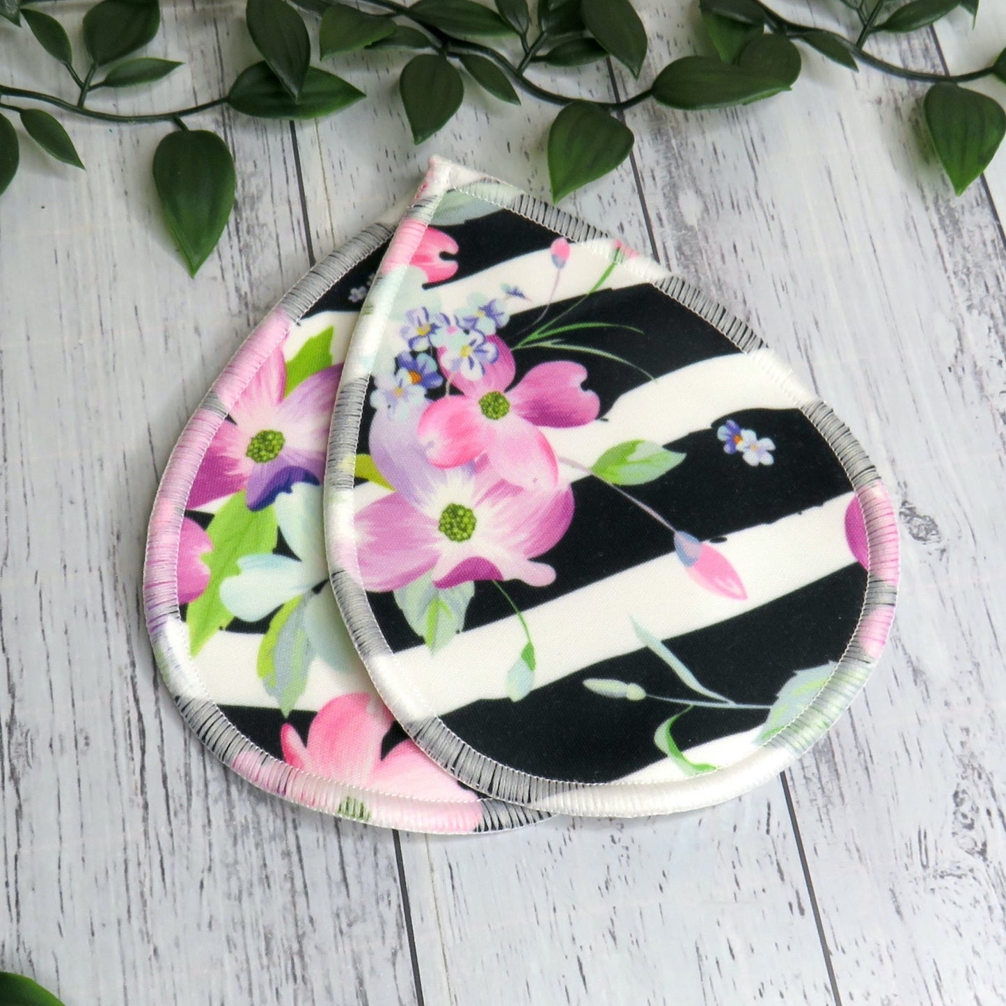 Floral Stripes - Breast Pads - PUL