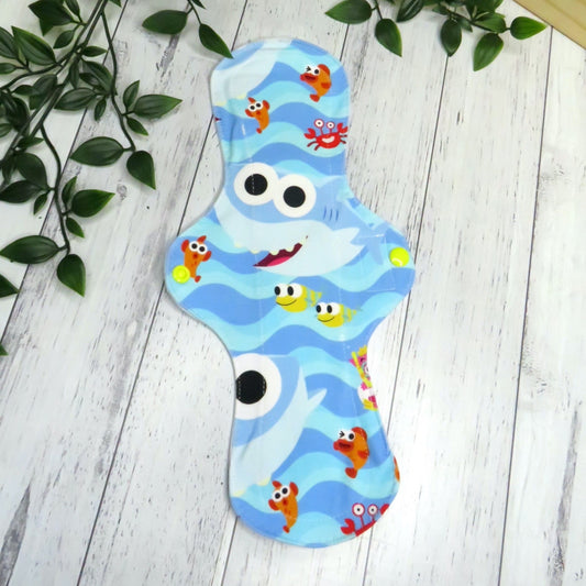 Baby Shark - Moderate Cloth Pad - 12 Inch - Cotton Lycra