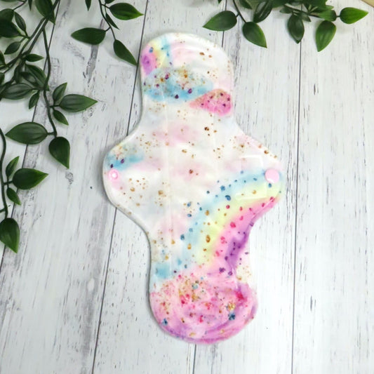 Rainbow Clouds - Heavy Cloth Pad - 10 Inch - Minky