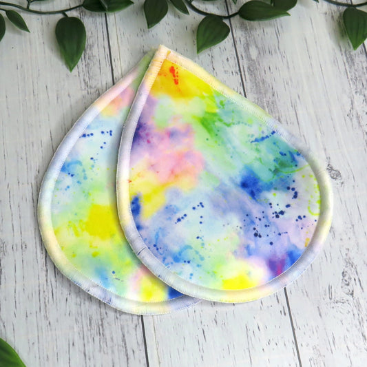 Rainbow Splatter - Breast Pads - PUL