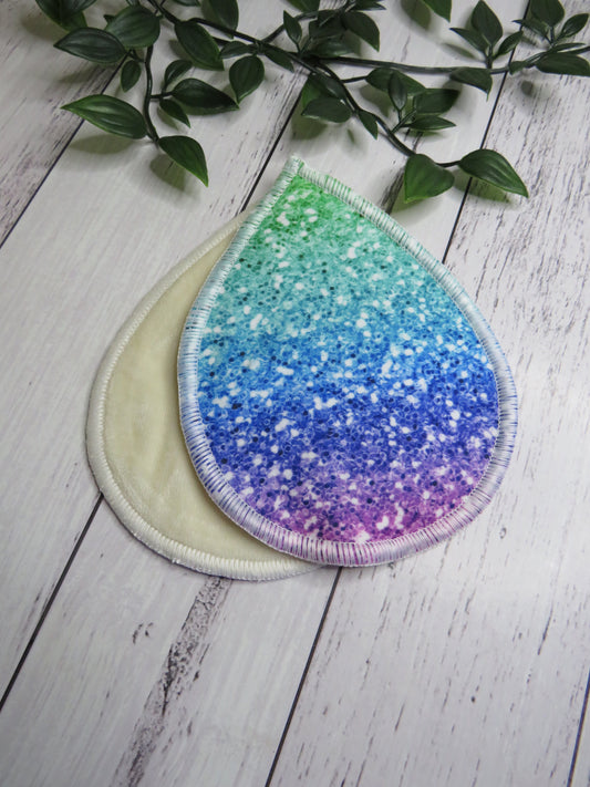 Rainbow Glitter - Breast Pads - PUL