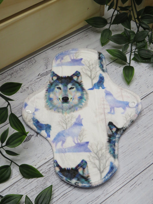 Wolf - Moderate Cloth Pad - 8 Inch - Minky