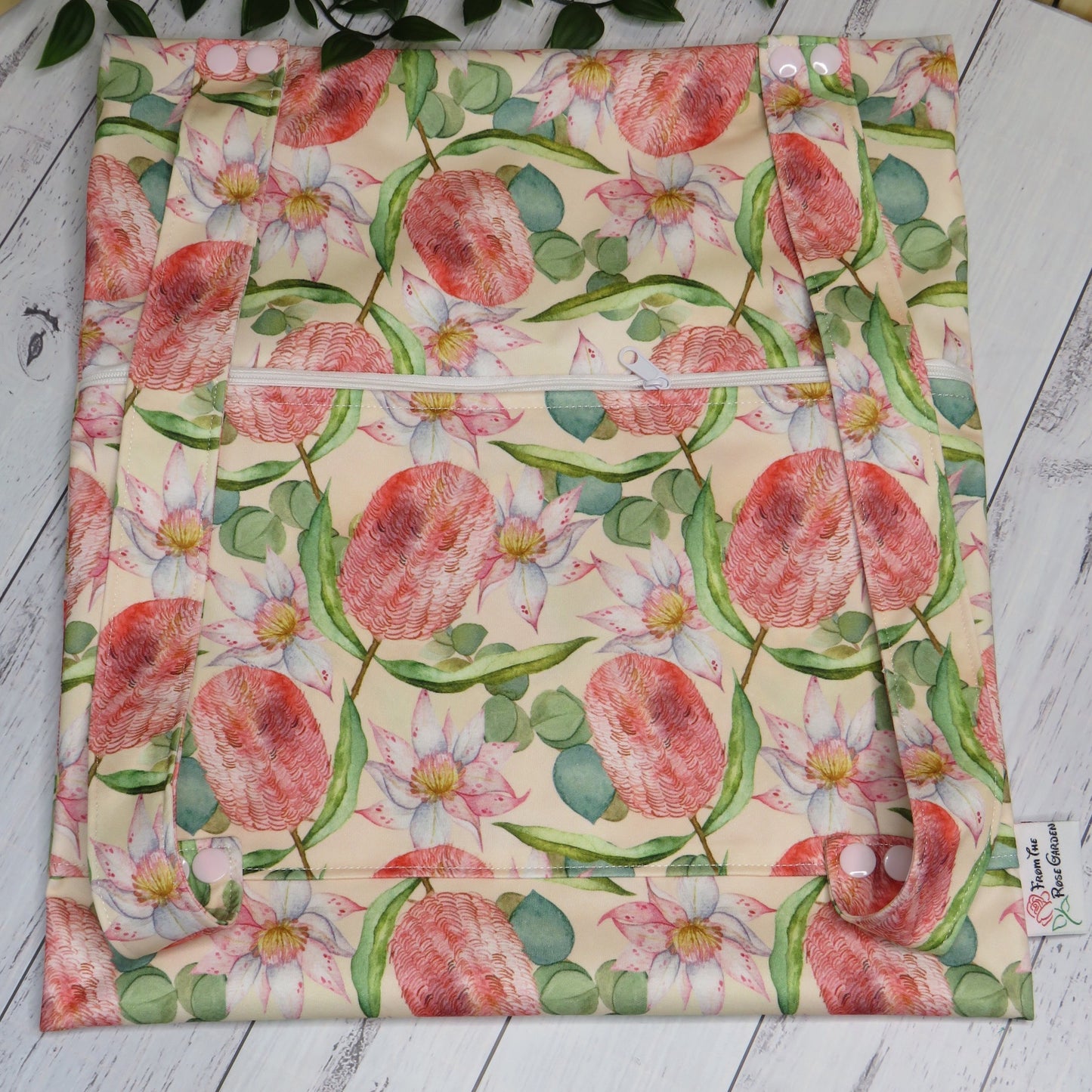 Blushing Banksia - Double Pocket Wetbag