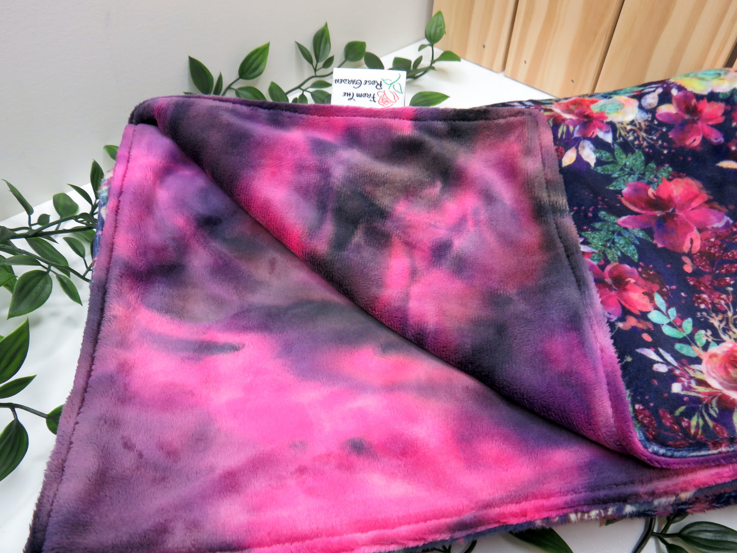 Dark Floral - Minky Blanket