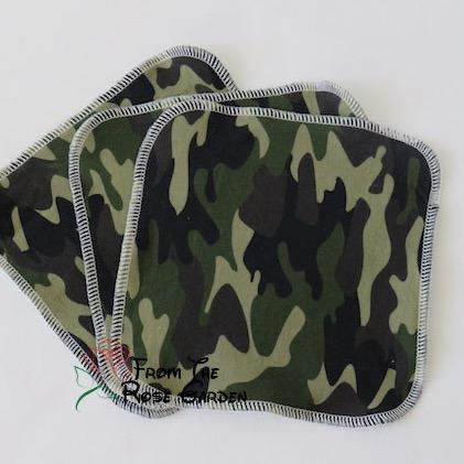 Green Camo - Velour Cloth Wipes